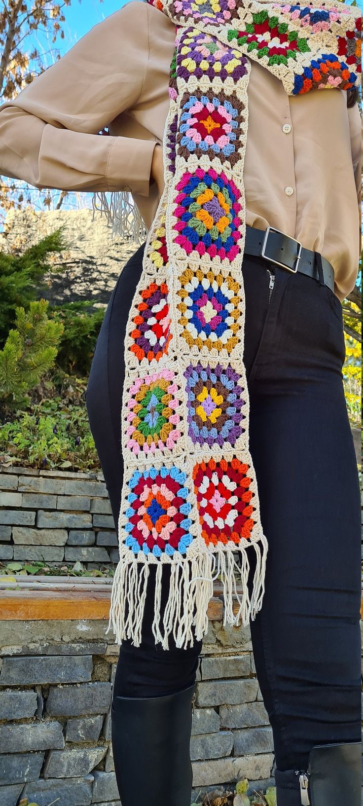 granny square scarf