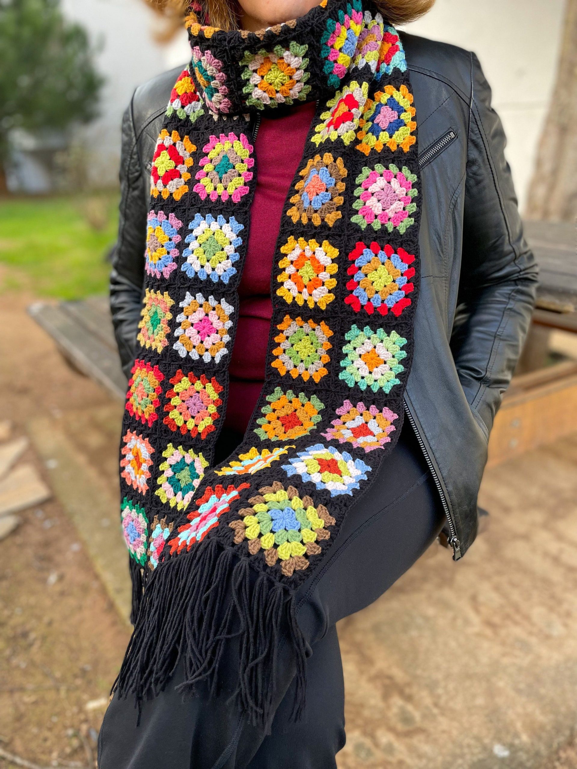 granny square scarf