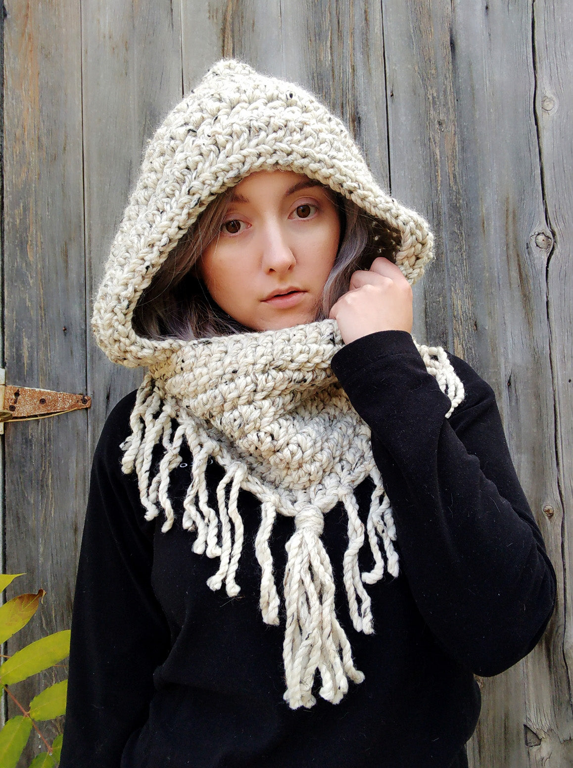 hooded scarf crochet  pattern