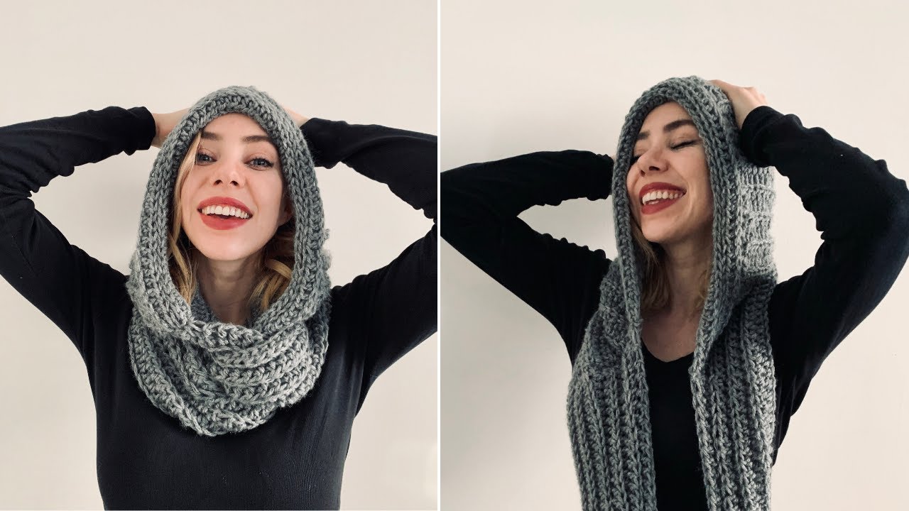 hooded scarf crochet  pattern