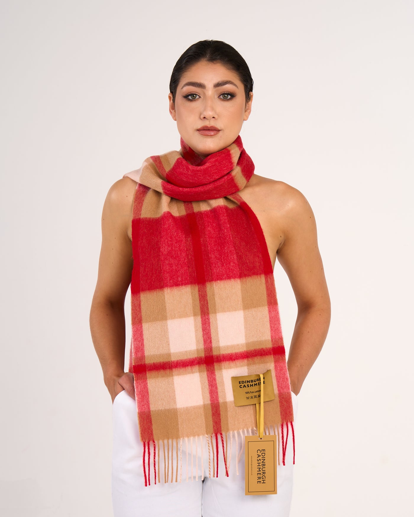 red cashmere scarf 