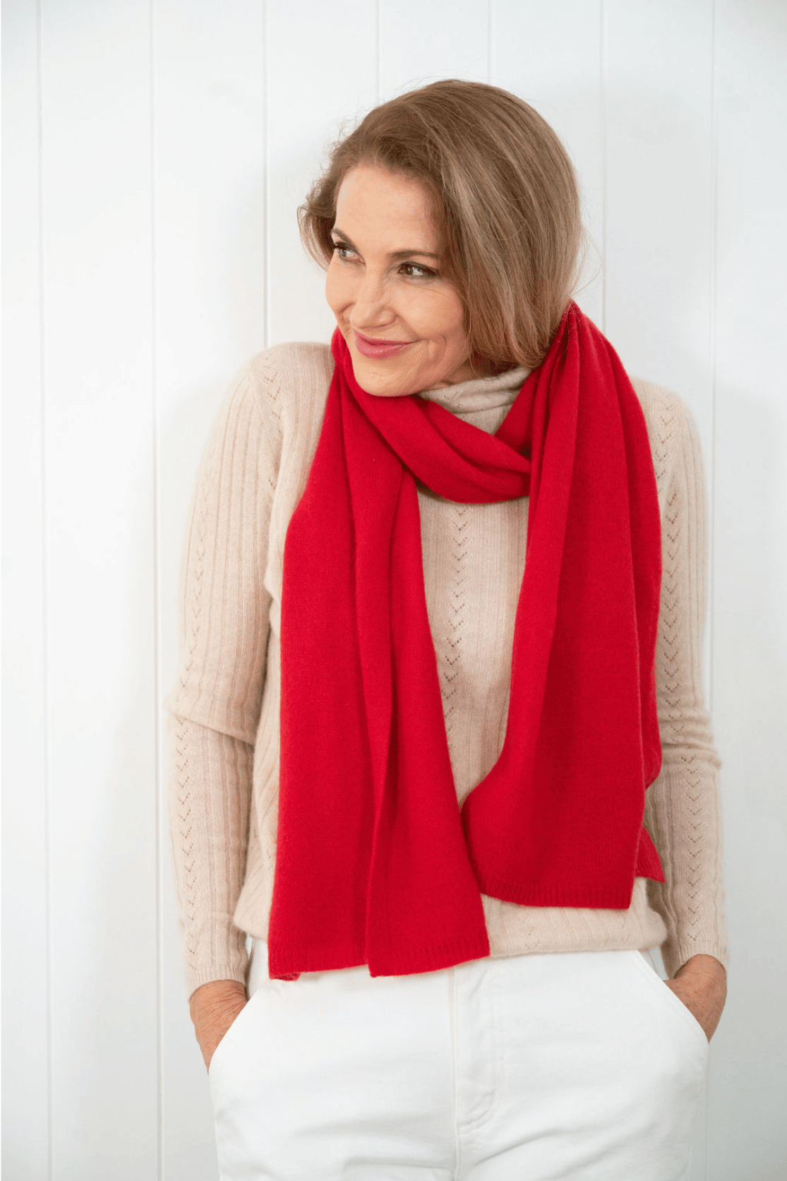 red cashmere scarf