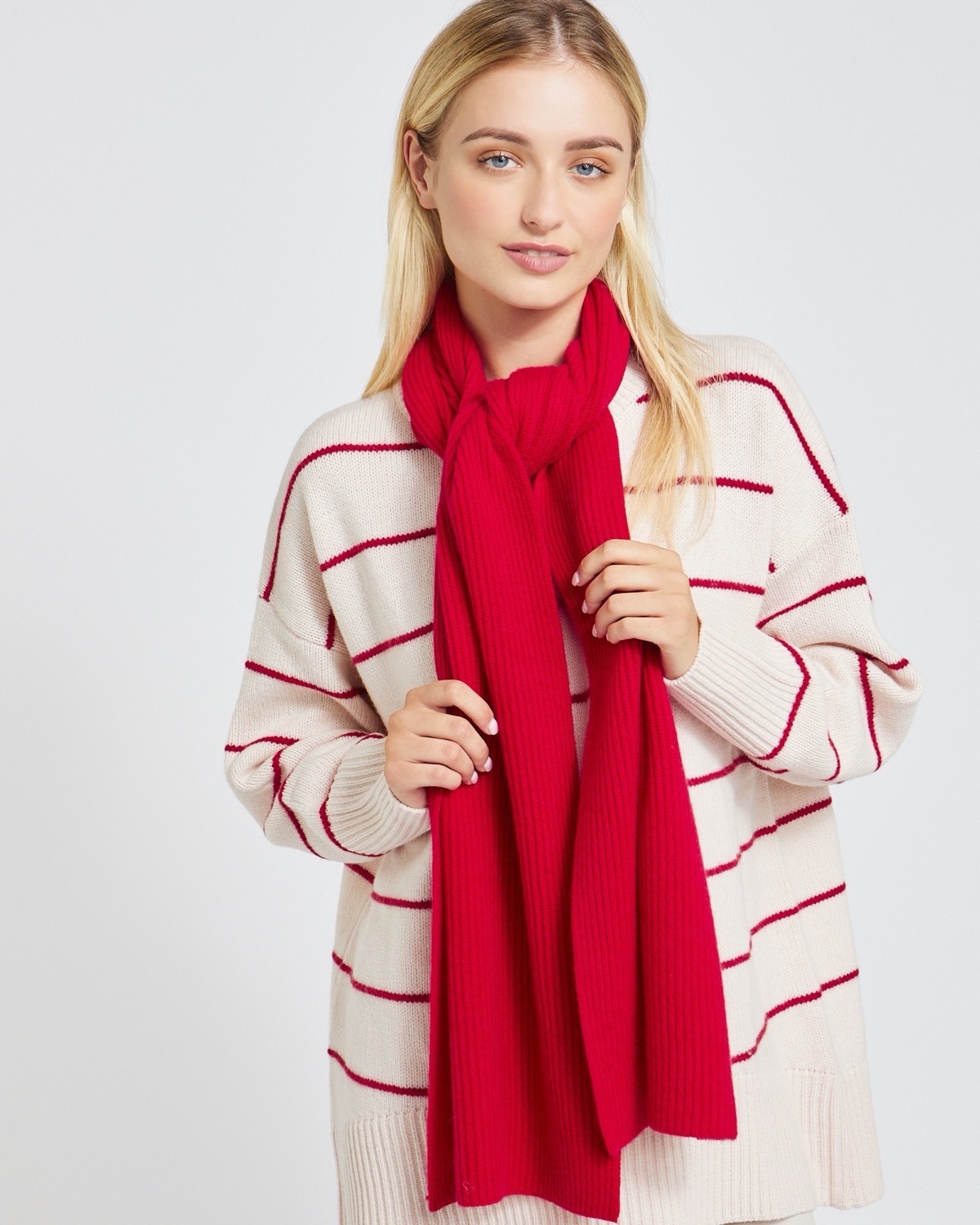 red cashmere scarf