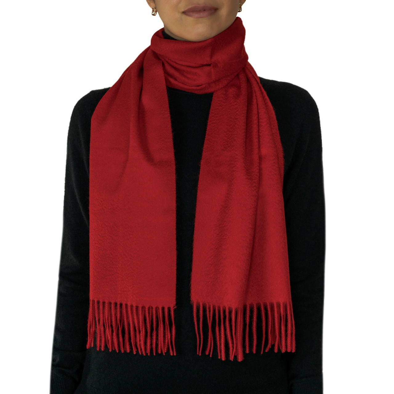 red cashmere scarf