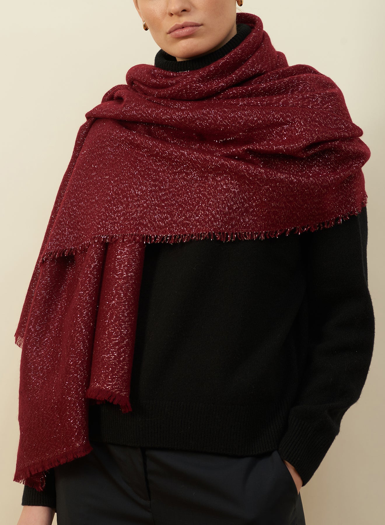 red cashmere scarf