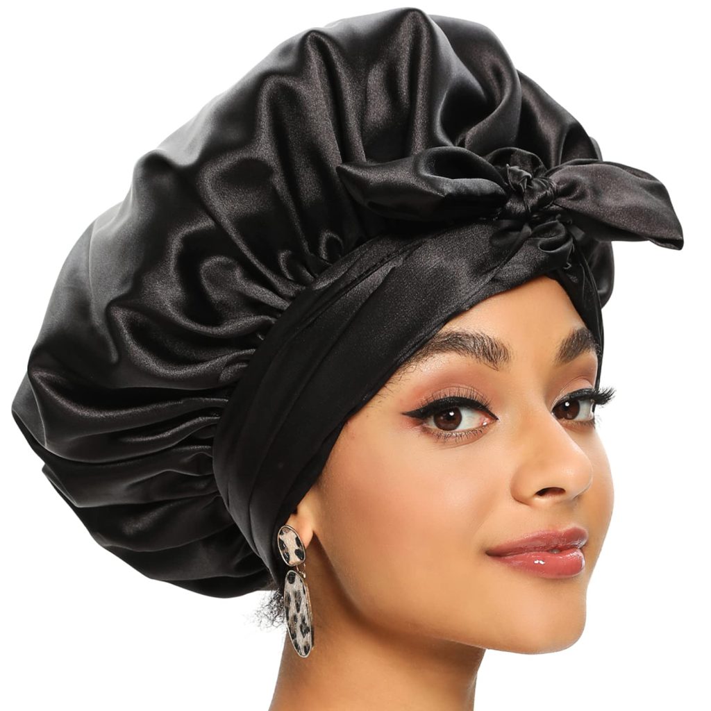 Silk scarf for hair wrapping at night