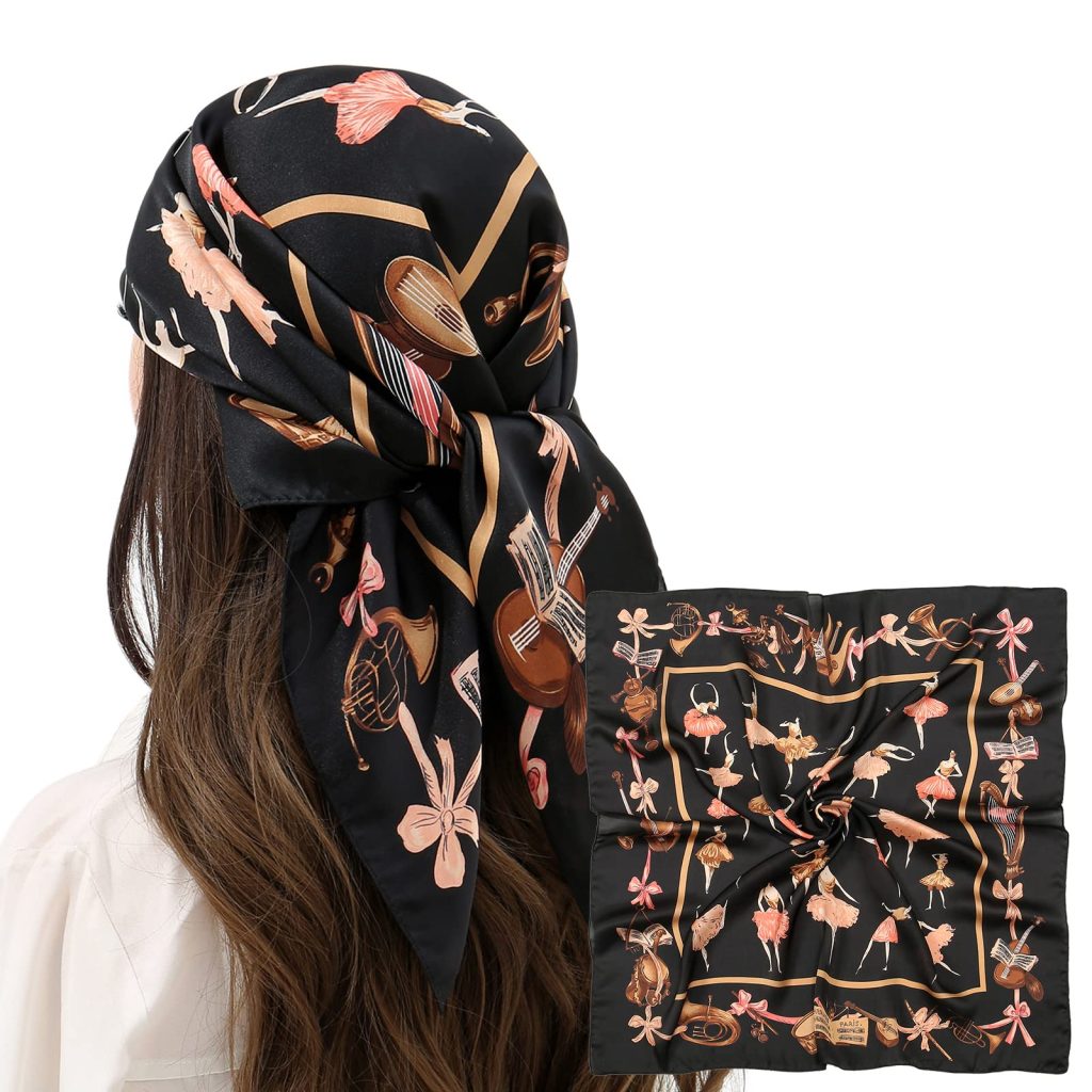 Silk scarf for hair wrapping at night