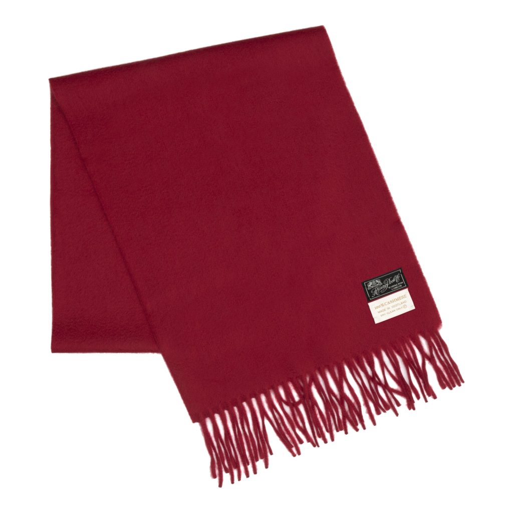 Red cashmere scarf: