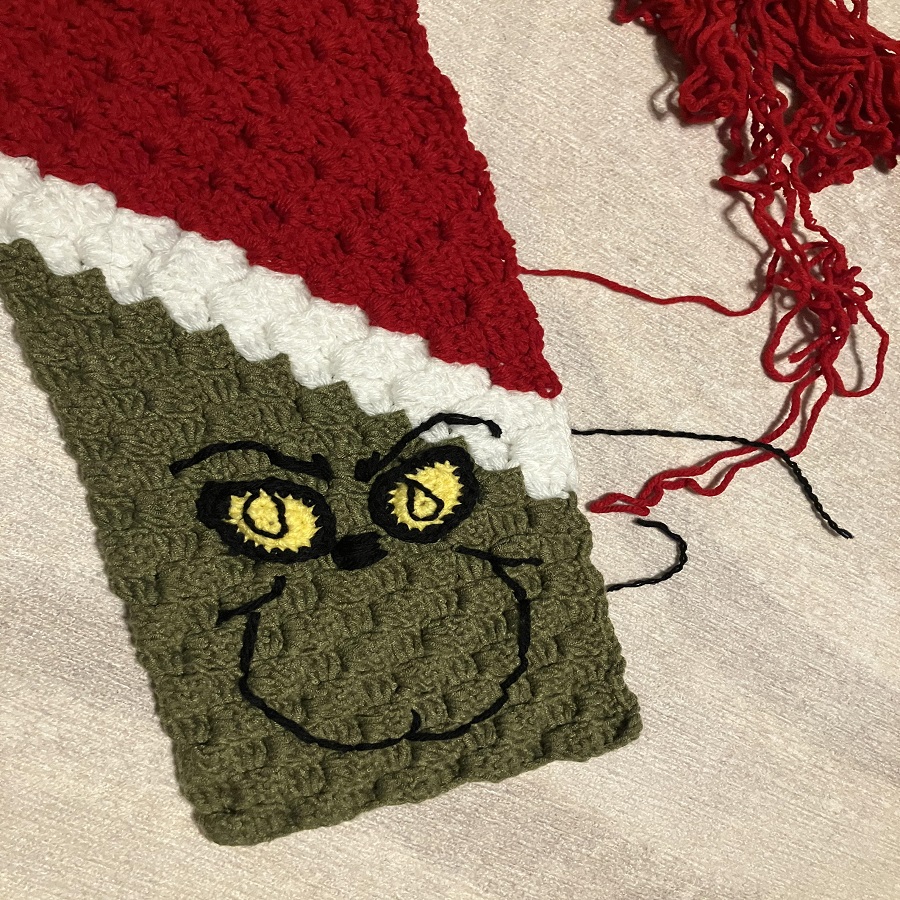 grinch scarf crochet pattern