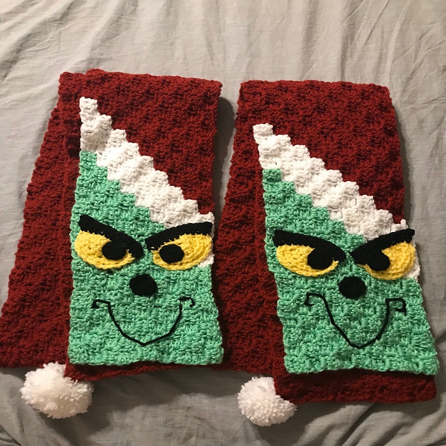 grinch scarf crochet pattern